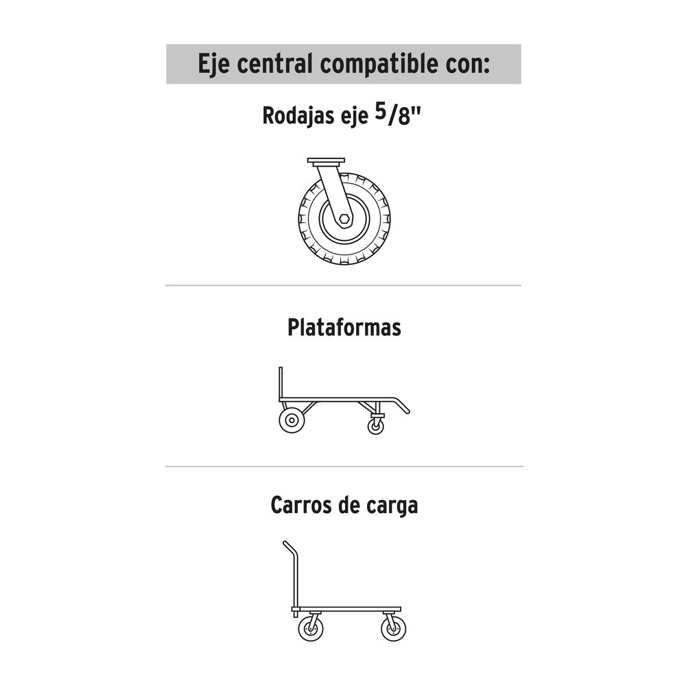 Rueda Para Carro/yegua Sólida 10" / 130kg Pretul image number 3.0